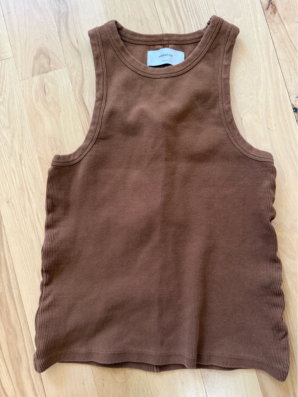 Soldout NYC Not So Basic Ribbed Tank in Chocolate Brown Thick Size S